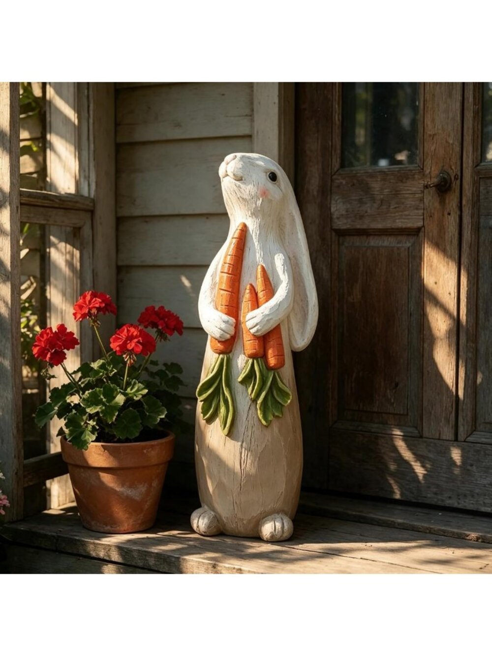26" Large Resin Rabbit Statue - Charming Outdoor Bunny Decor for Garden/Yard